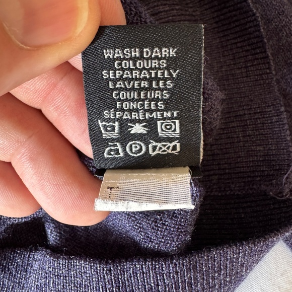 Britches Mens Merino Wool Blend Long Sleeve Textured Front Sweater Purple Large - Picture 8 of 13